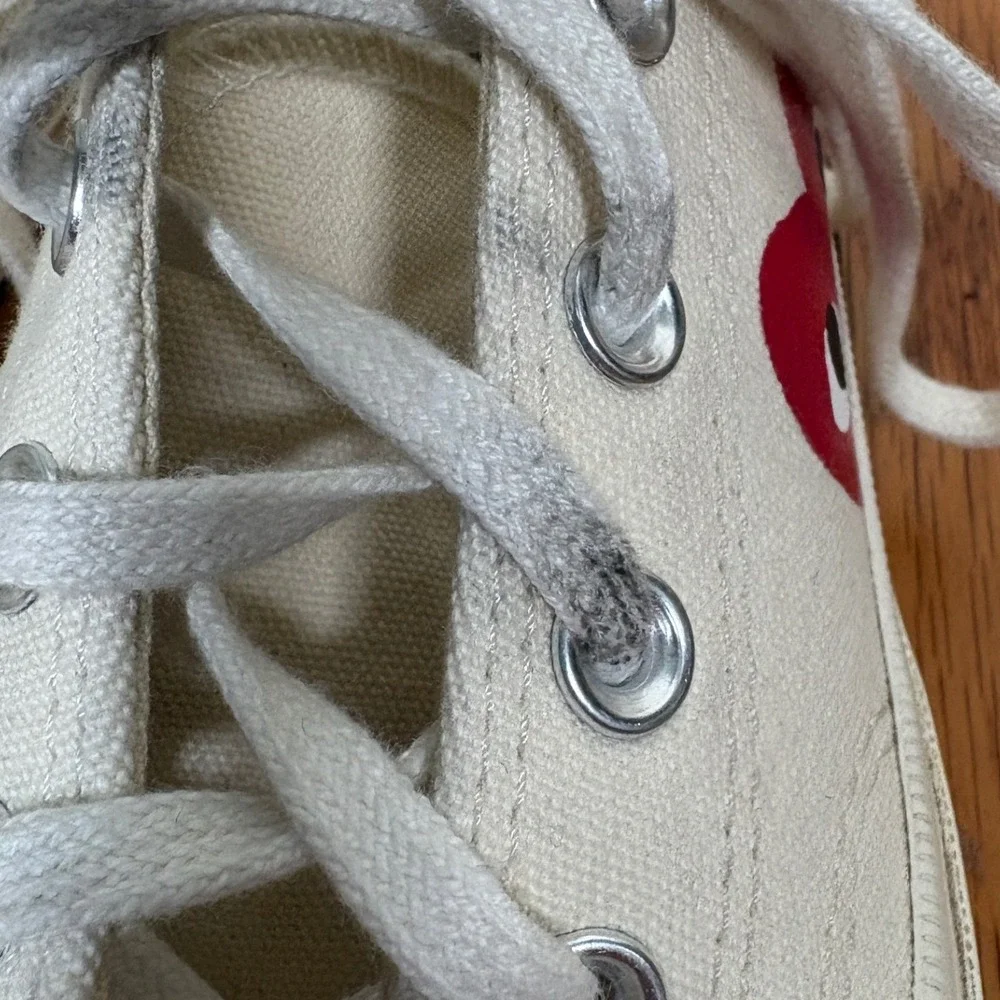 Comme des Garcons PLAY x Converse Chuck Taylor All Star Low‎ Cream Shoes size 6